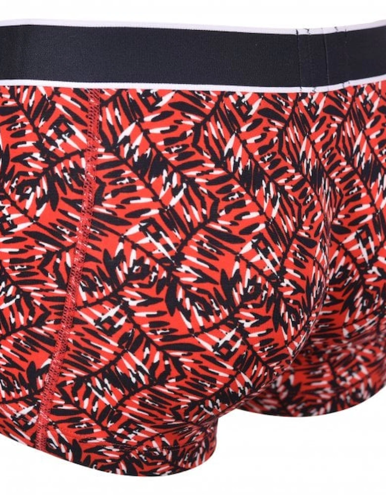 Fern Print Boxer Trunk, Red