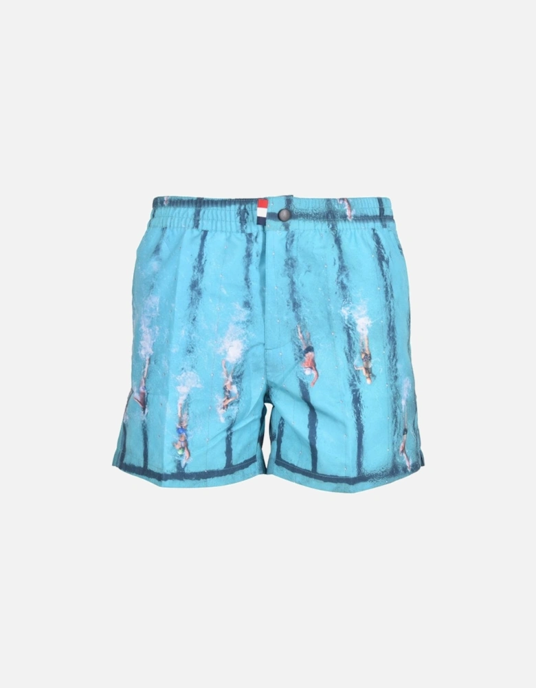Pool Laps Beach-to-Bar Swim Shorts, Blue