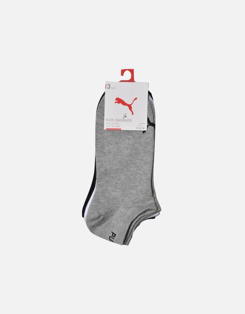 3-Pack Kids Lifestyle Trainer Socks, Grey/White/Black