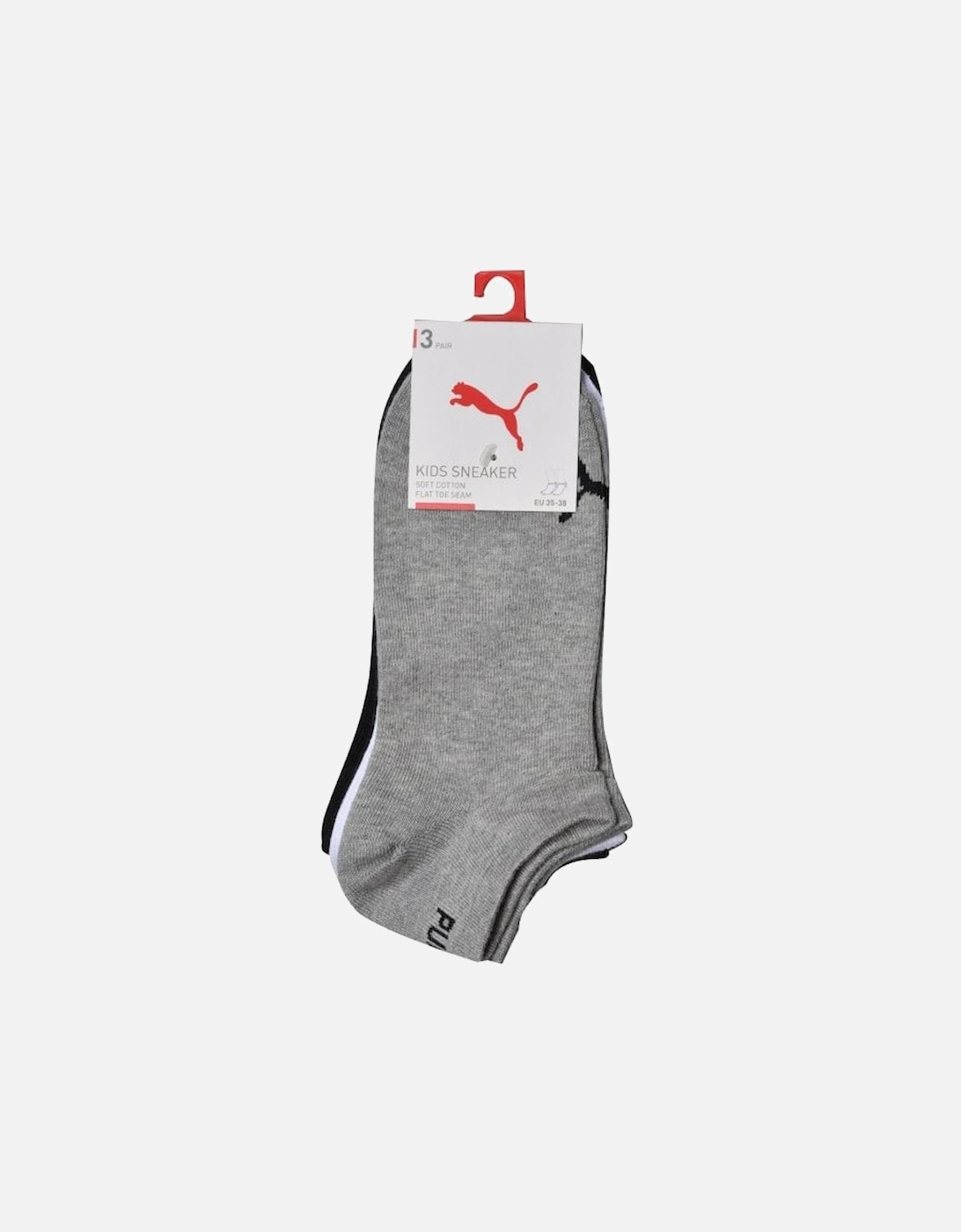 3-Pack Kids Lifestyle Trainer Socks, Grey/White/Black