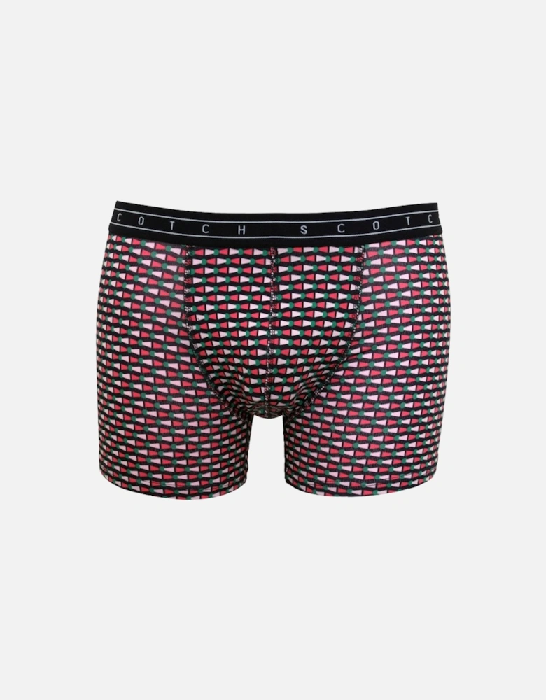 2-Pack Stripe and Geo Print Boxer Briefs, Navy/pink