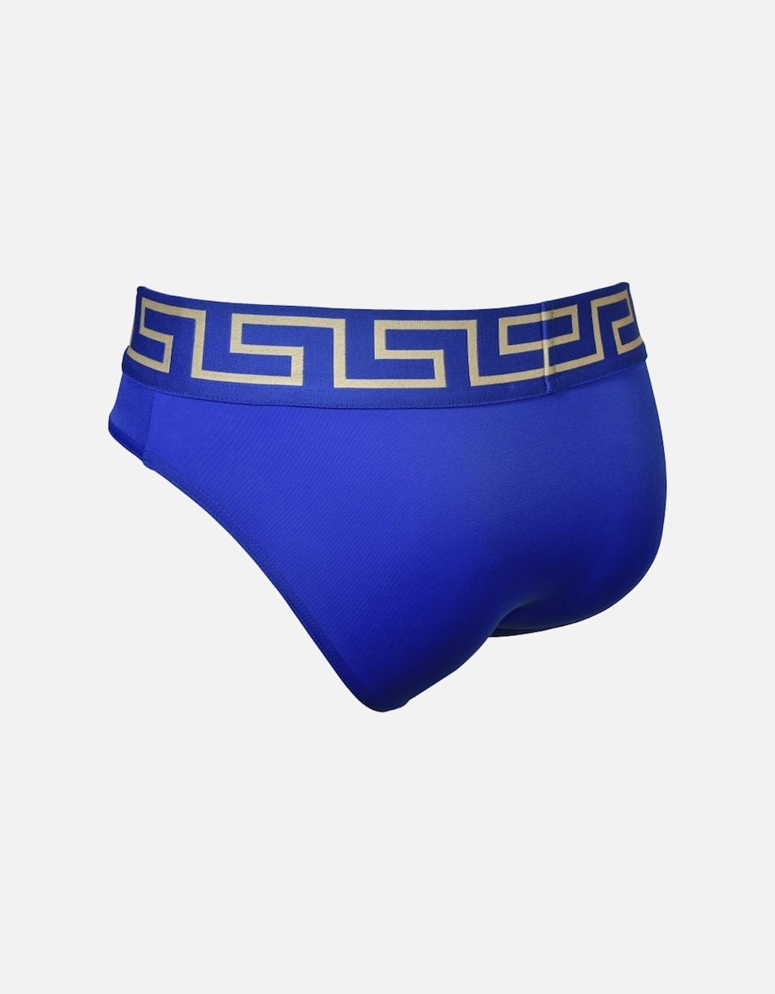 Iconic Greca Luxe Swim Briefs, Bluette/gold