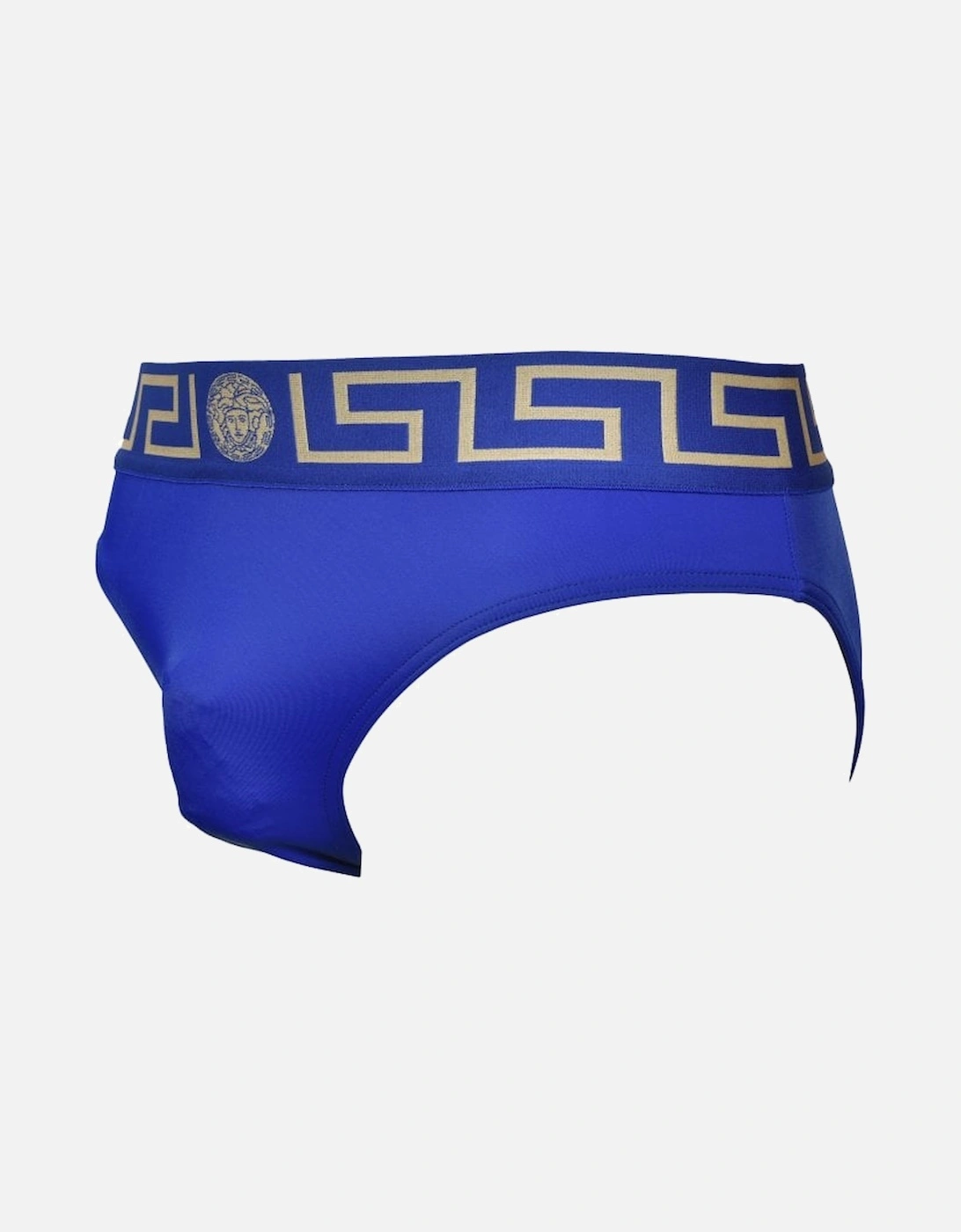 Iconic Greca Luxe Swim Briefs, Bluette/gold