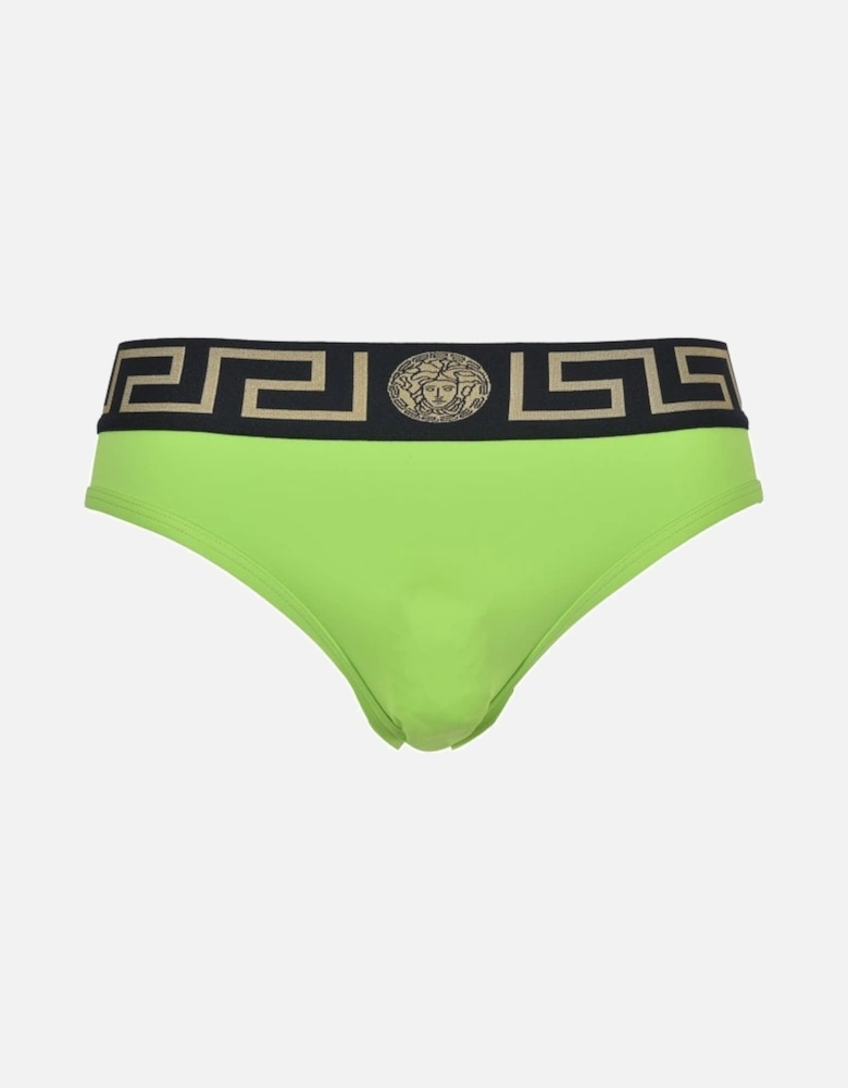 Iconic Luxe Swim Briefs, Lime/black/gold