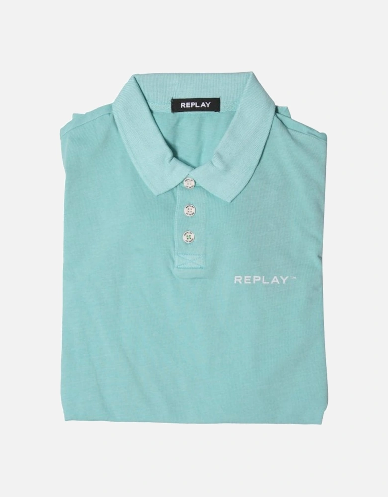 Relaxed Polo Shirt, Turquoise Blue