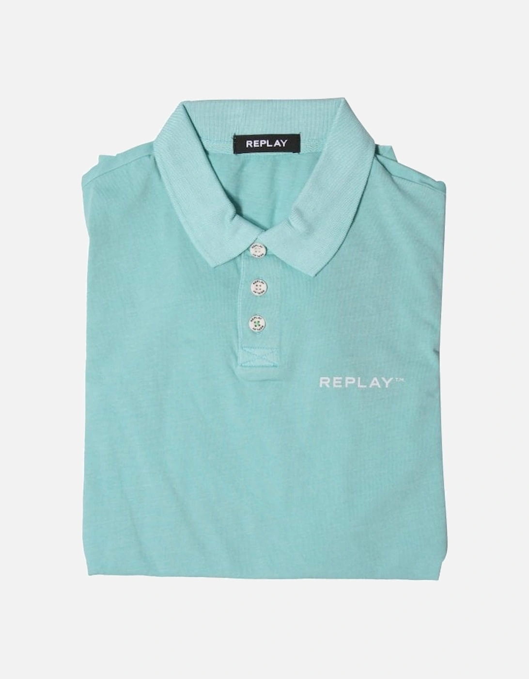 Relaxed Polo Shirt, Turquoise Blue