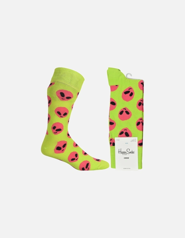 Alien Socks, Green/pink
