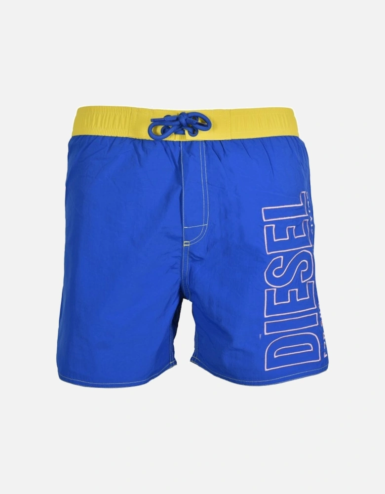 Embroidered Side Logo Swim Shorts, Rich Blue