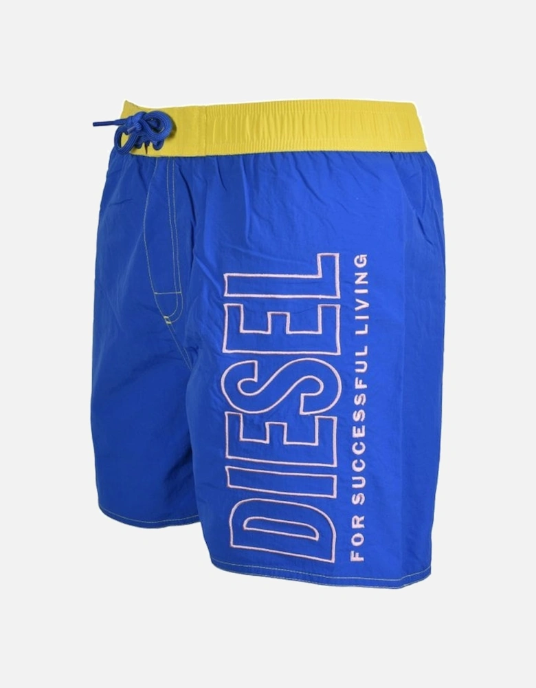 Embroidered Side Logo Swim Shorts, Rich Blue