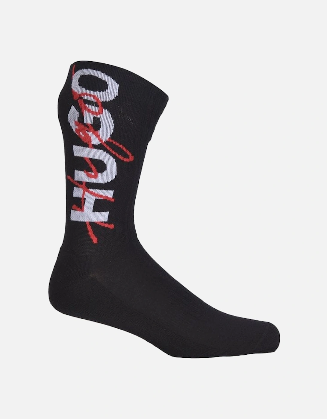 2-Pack Combined Logo Sports Socks, Black/White