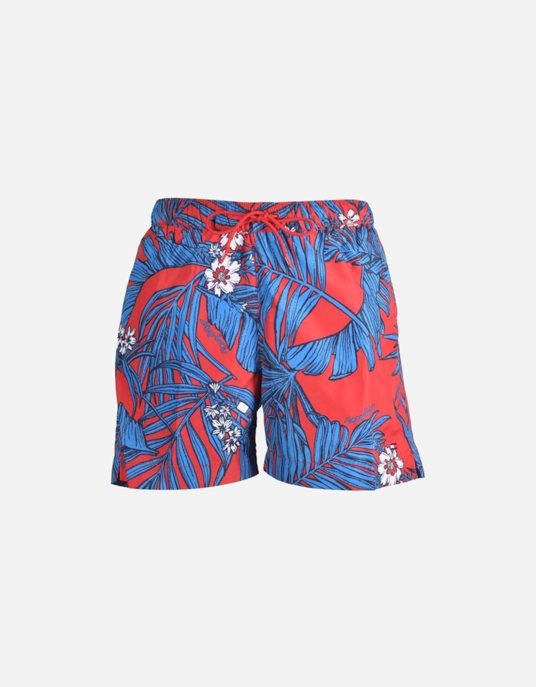 Tropical Swim Shorts, Red/blue