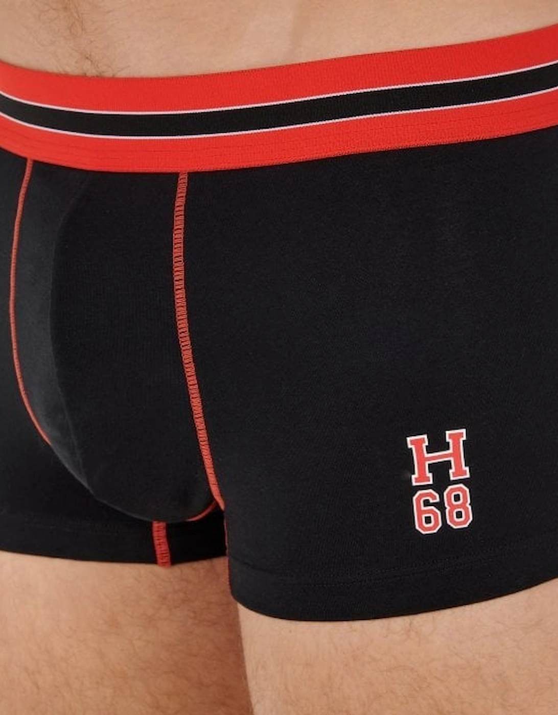 Run Sports Contrast Boxer Trunk, Black/red