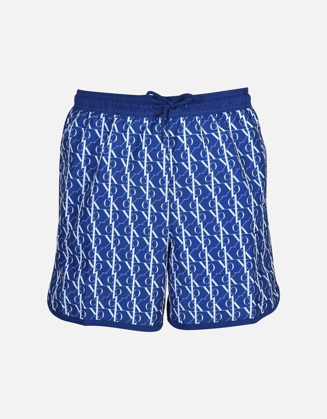 cK1 Logo Print Boys Swim Shorts, Bold Blue, 4 of 3