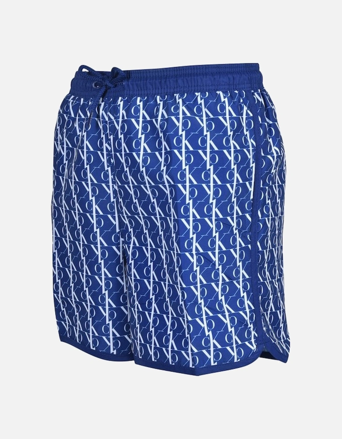 cK1 Logo Print Boys Swim Shorts, Bold Blue