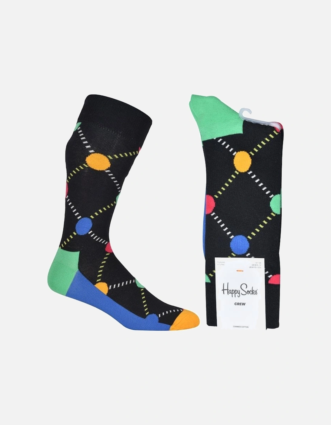 Argyle Dot Socks, Black/multi, 4 of 3