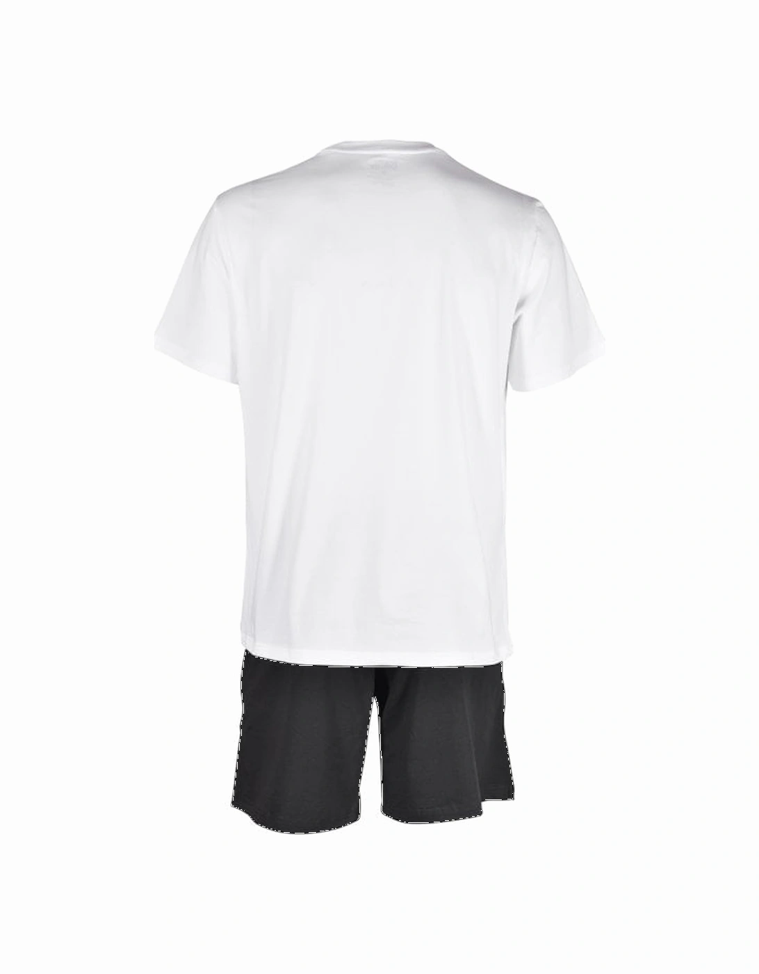 Ikonik Organic Cotton Short-Sleeve Pyjama Set, White/Black