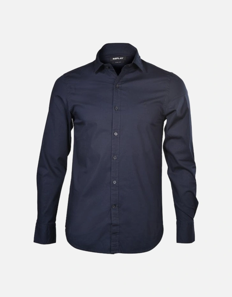 Classic Cotton Poplin Shirt, Navy