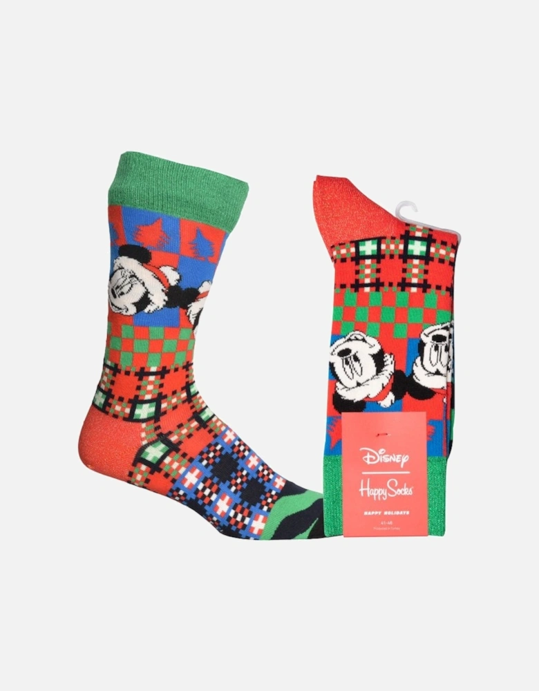 Mickey 'Tis The Season Disney Socks, Red/green