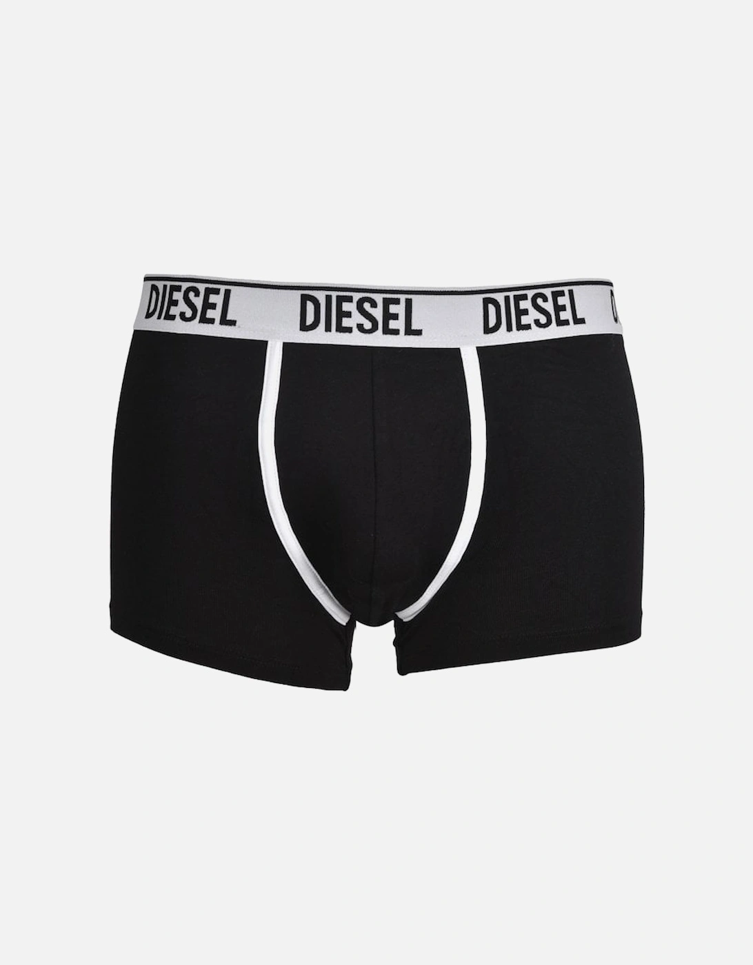 2-Pack Contrast Piping Boxer Trunks, Black/White