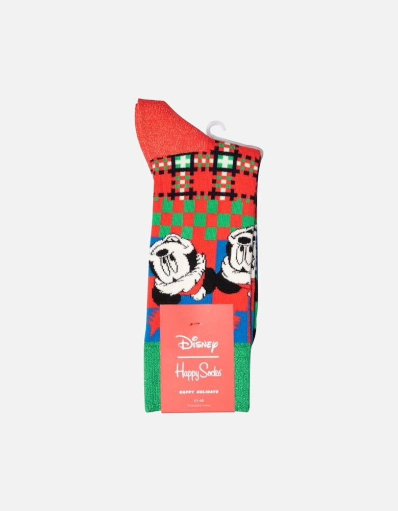 Mickey 'Tis The Season Disney Socks, Red/green