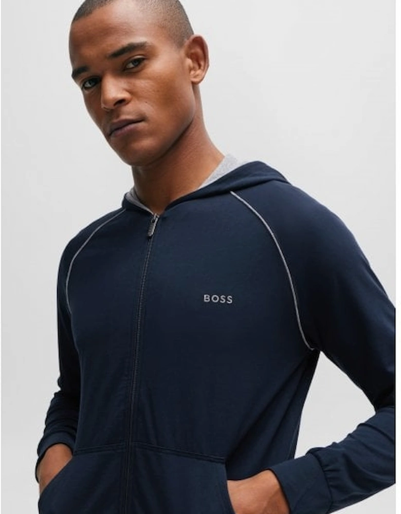 Mix & Match Zip-Thru Loungewear Hoodie, Navy