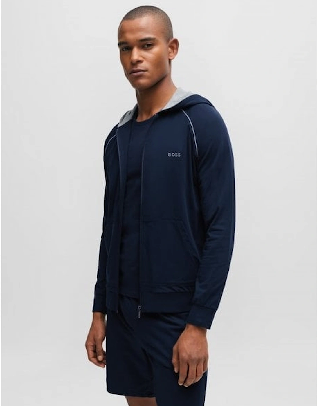 Mix & Match Zip-Thru Loungewear Hoodie, Navy