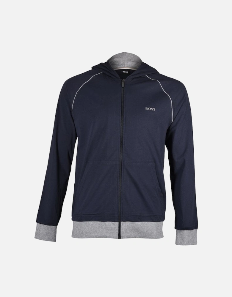 Mix & Match Zip-Thru Loungewear Hooded Jacket, Navy/grey