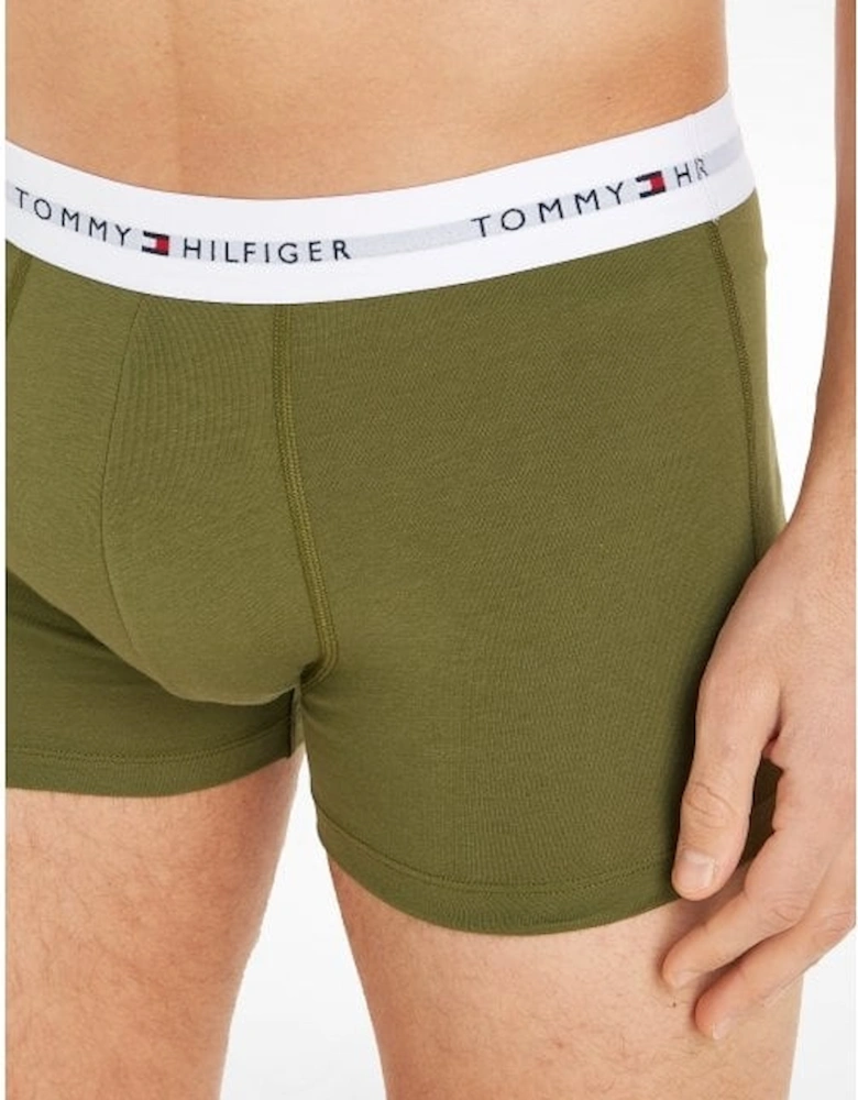 3-Pack Premium Essentials Boxer Trunks, Navy/Blue/Khaki