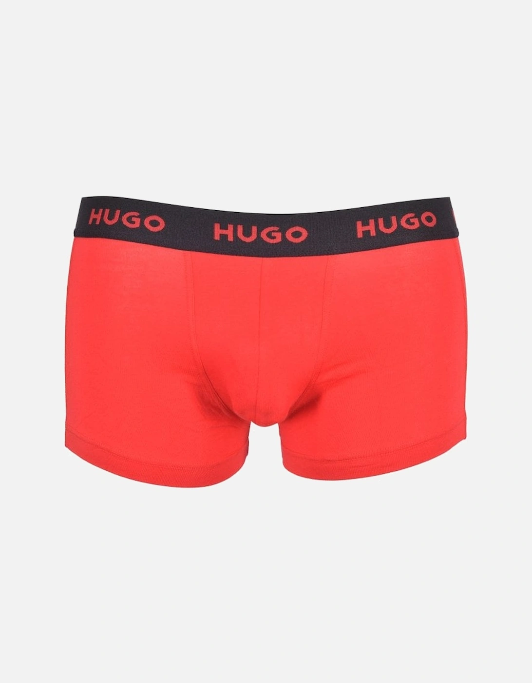 3-Pack Classic Logo Boxer Trunks, Black/Red/Orange