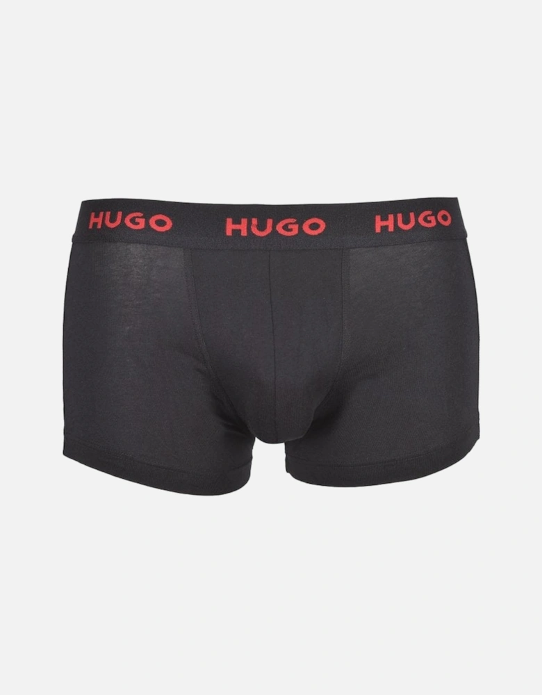 3-Pack Classic Logo Boxer Trunks, Black/Red/Orange