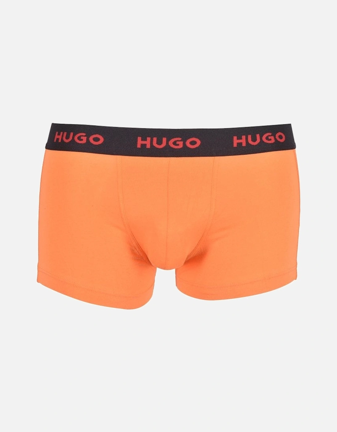 3-Pack Classic Logo Boxer Trunks, Black/Red/Orange