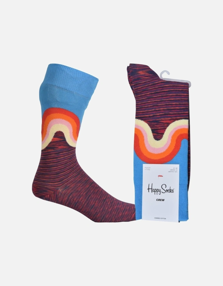 Jumbo Wave Socks, Burgundy/blue