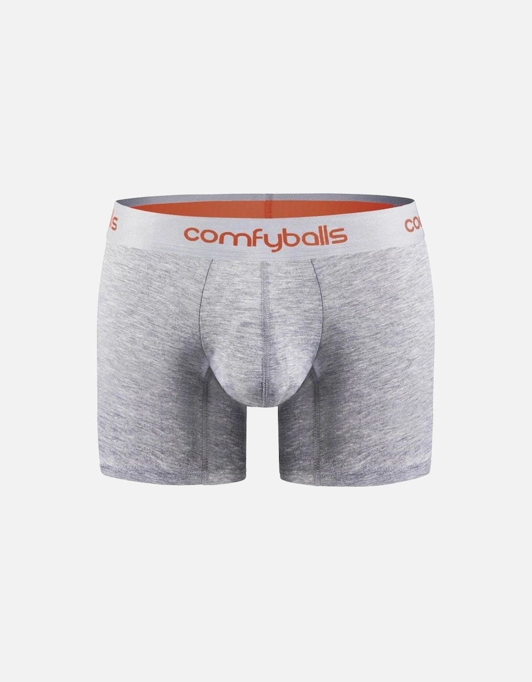 Modal Cotton Stretch Boxer Brief, Heather Grey / orange, 9 of 8