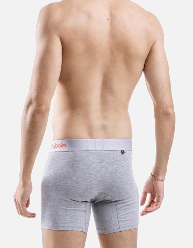 Modal Cotton Stretch Boxer Brief, Heather Grey / orange