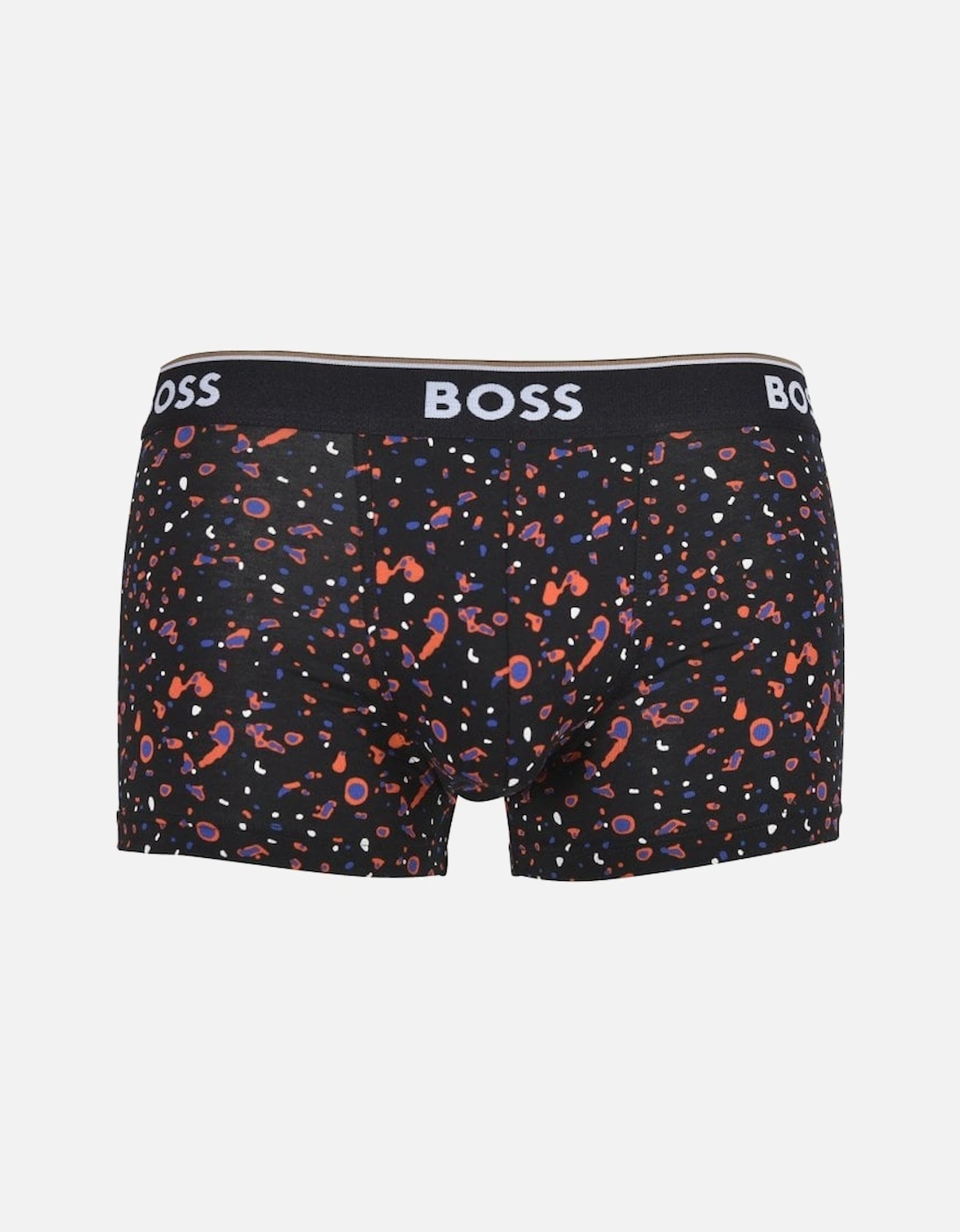 3-Pack Abstract Print Boxer Trunks, Black