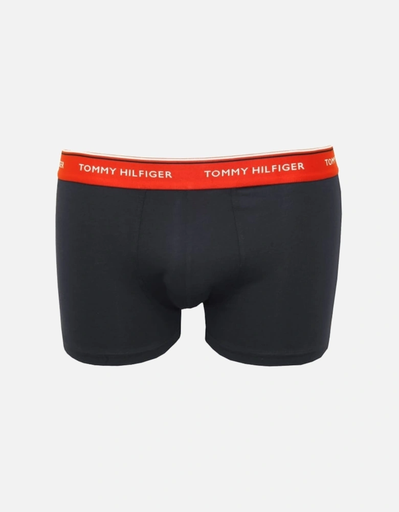 3-Pack Premium Essentials Boxer Trunks, Navy with red/white/navy