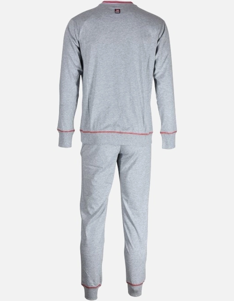 Jeans Logo Long-Sleeve Lounge Pyjama Set, Grey Melange