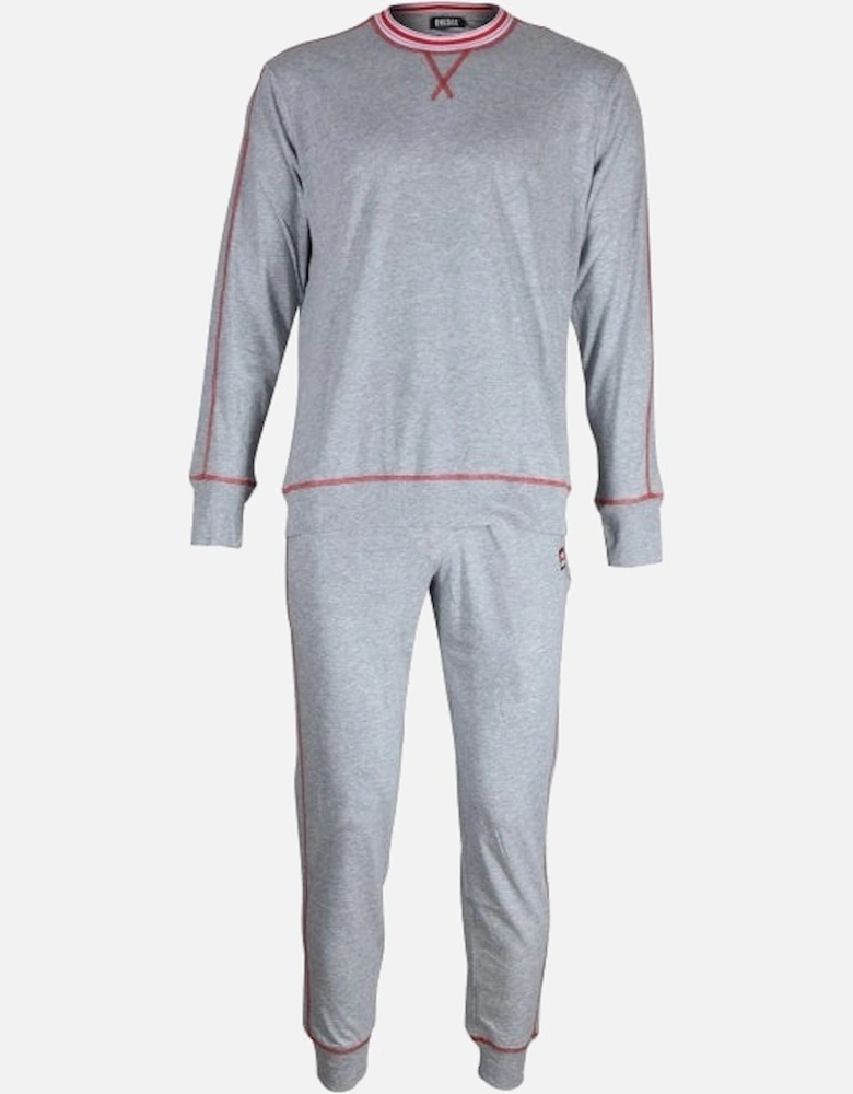 Jeans Logo Long-Sleeve Lounge Pyjama Set, Grey Melange