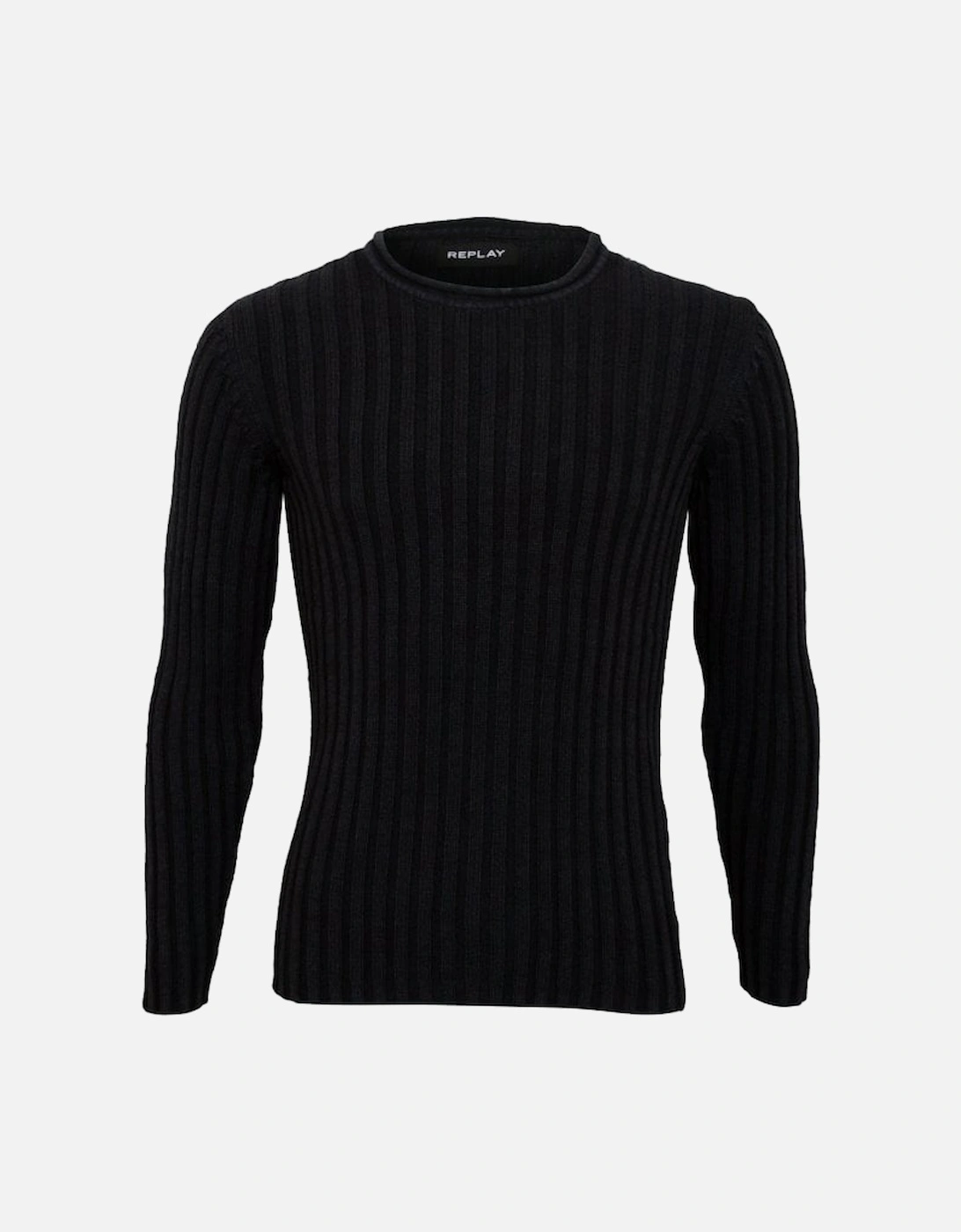 Ribbed Cotton Crew-Neck Sweater, Navy, 5 of 4