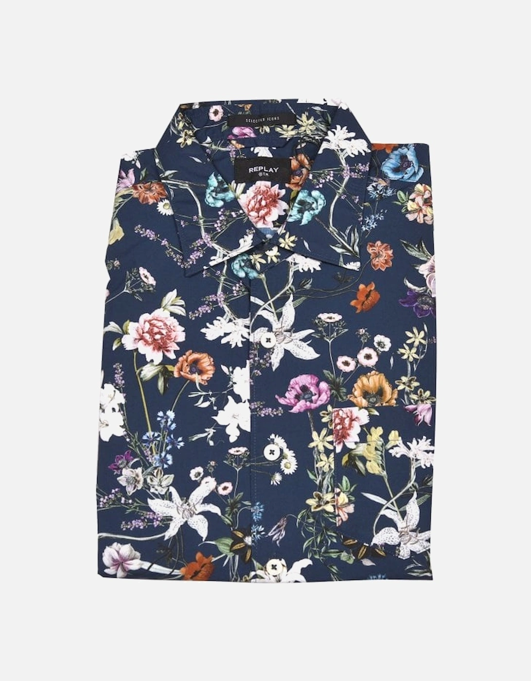 Floral Print Shirt, Navy/multicolour