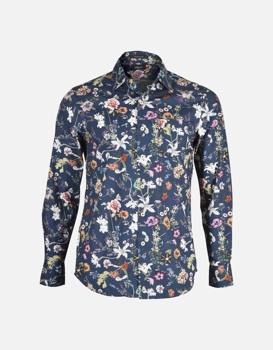 Floral Print Shirt, Navy/multicolour, 5 of 4