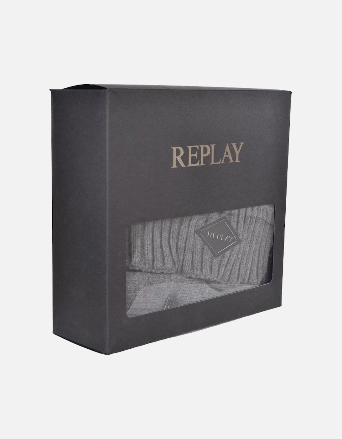 Ribbed Knit Hat & Glove Gift Set, Grey Melange