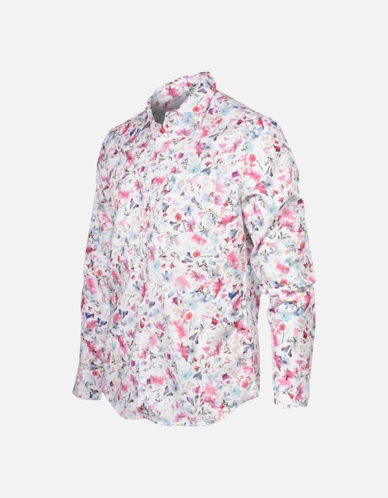 Floral Print Shirt, White/multi