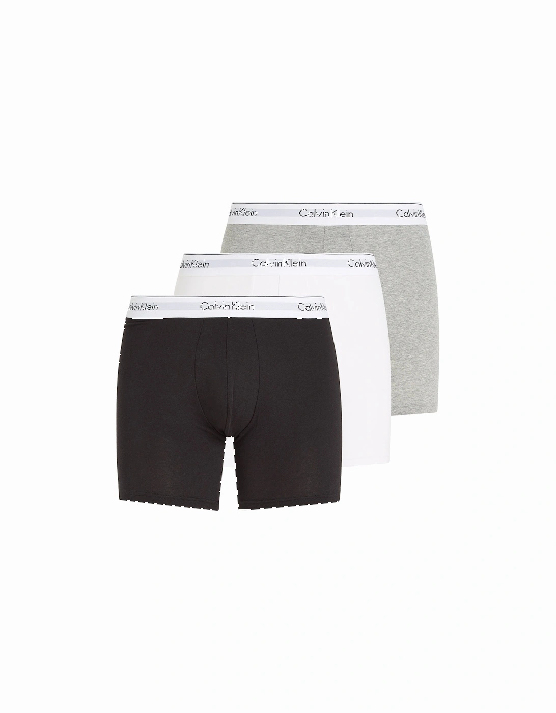 3-Pack Modern Cotton Boxer Briefs, Black/Grey/White, 7 of 6