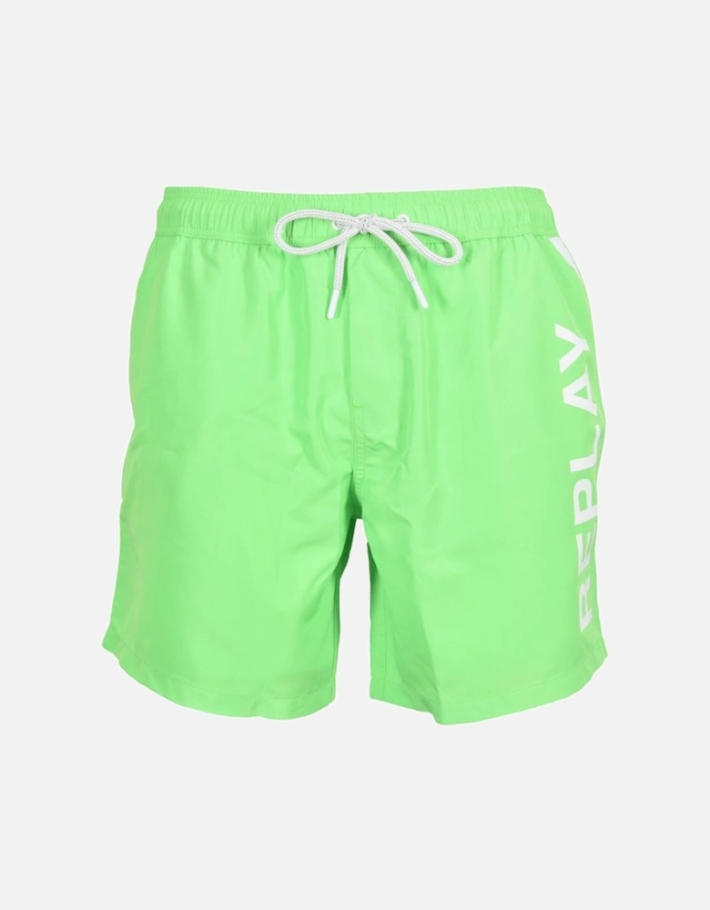 Side Logo Swim Shorts, Lime Green