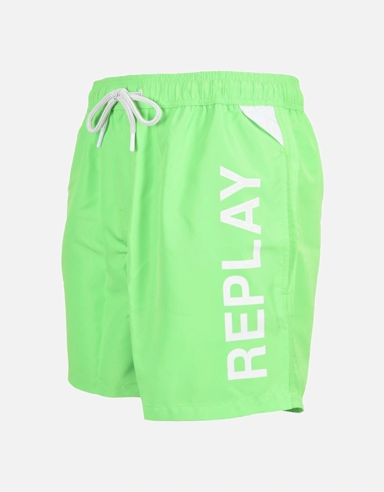 Side Logo Swim Shorts, Lime Green