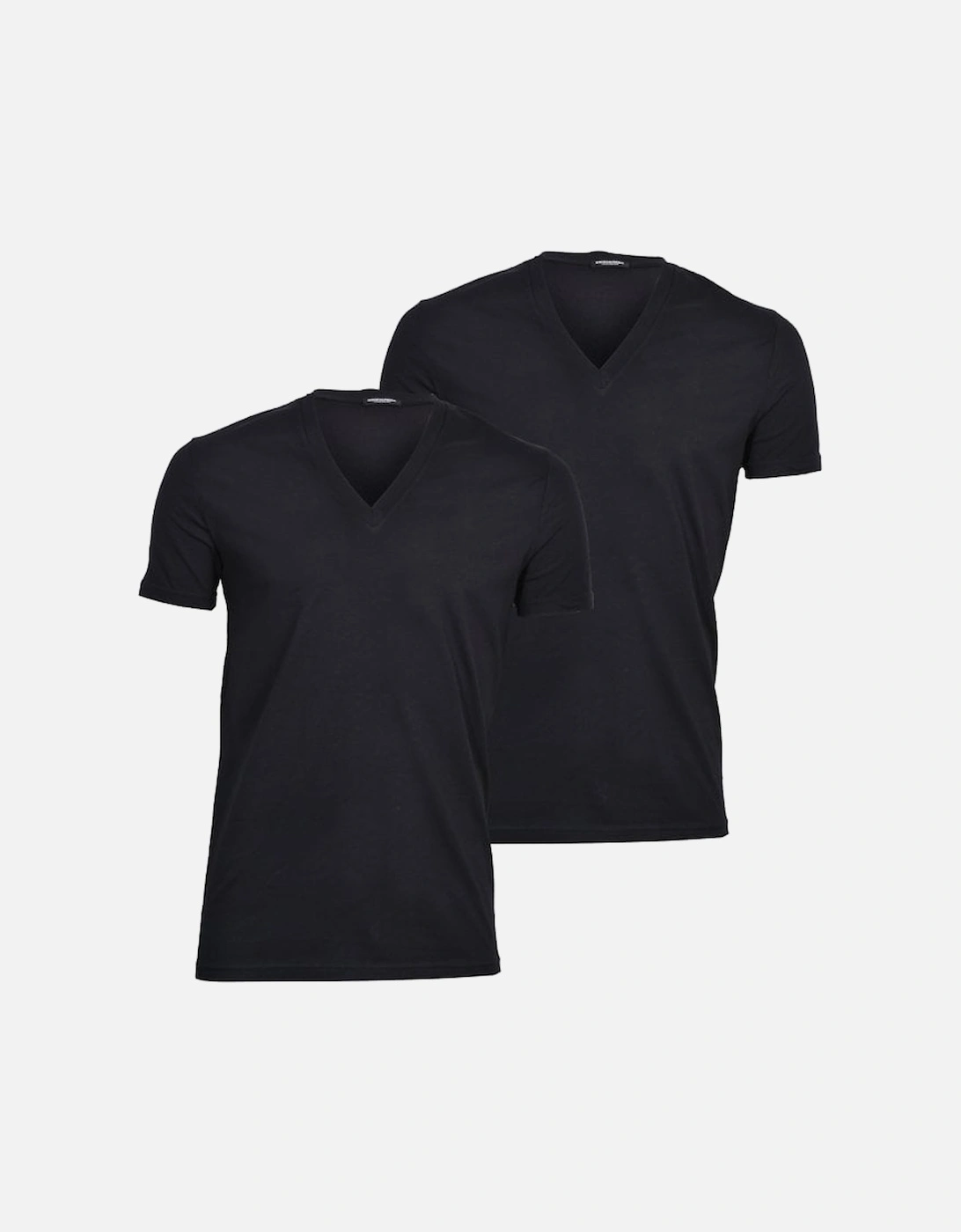 2-Pack Basic V-Neck T-Shirts, Black, 5 of 4
