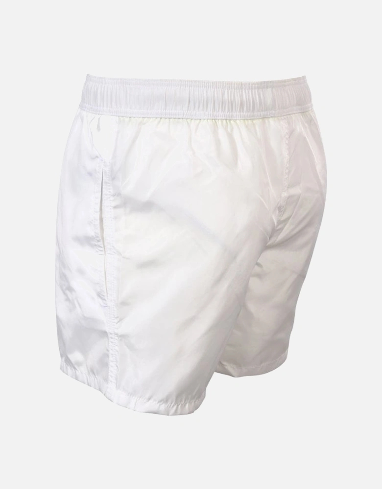 Side Tonal Logo Swim Shorts, White