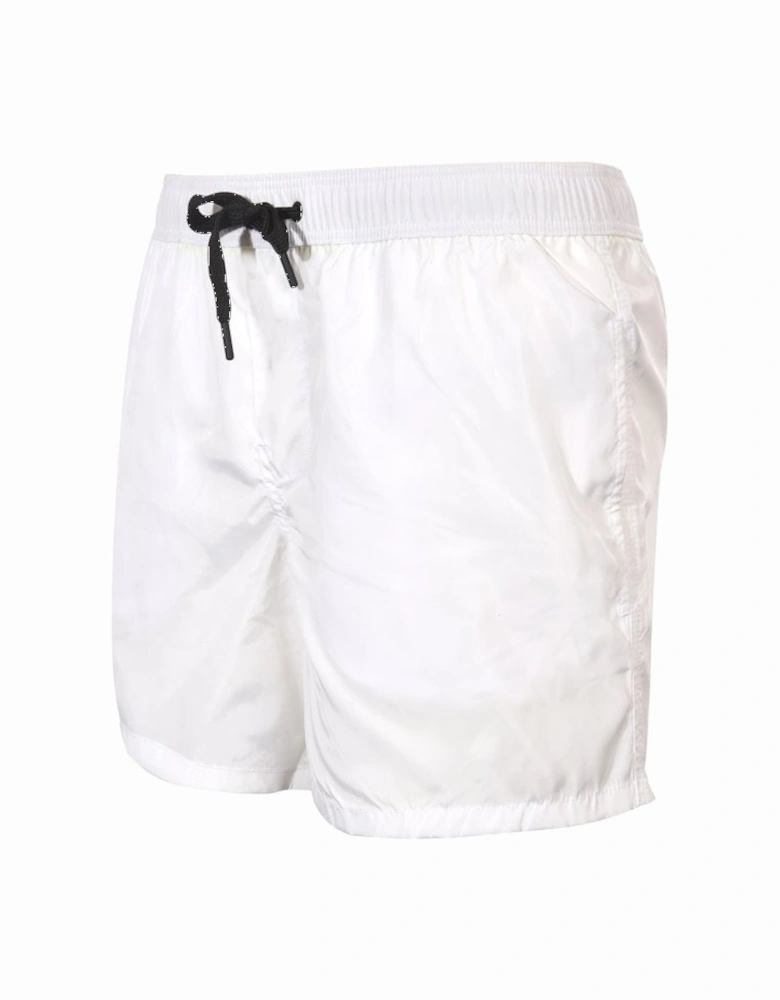 Side Tonal Logo Swim Shorts, White