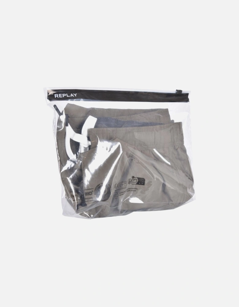 Contrast Logo Swim Shorts, Khaki